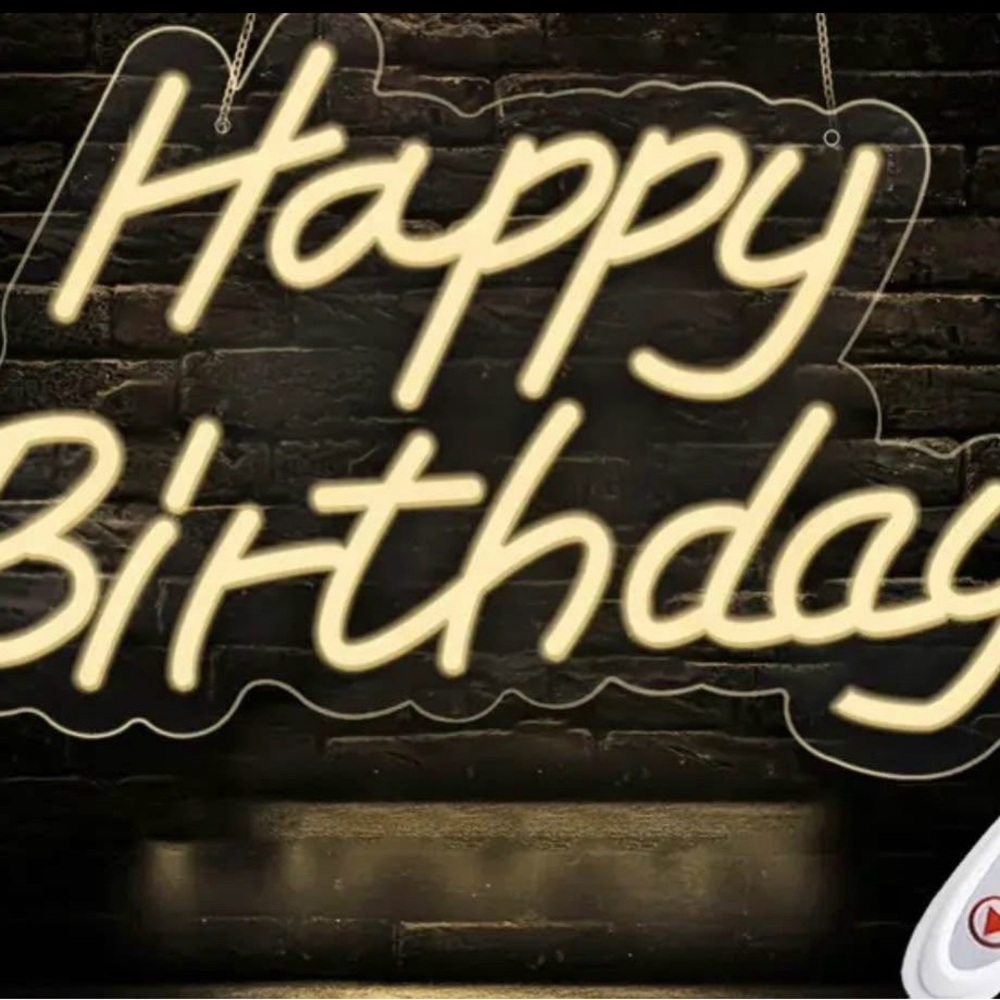 Neon Happy Birthday Sign